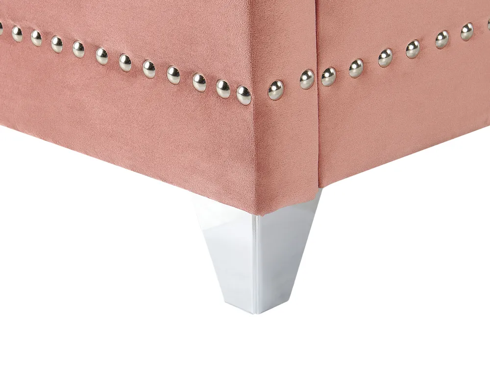 Bed Velvet AYETTE 160 x 200 cm (EU King Size) Pink_832200