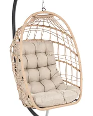 Hanging Chair with Stand MORNESE Metal Natural_1146572