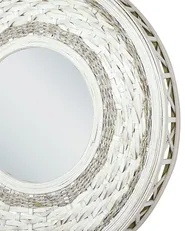 Wall Mirror SOLEDAD 61 cm 61 cm Bamboo White_848667
