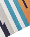 Alfombra kilim de algodón azul/gris/naranja 140 x 200 cm NORATUS_869424