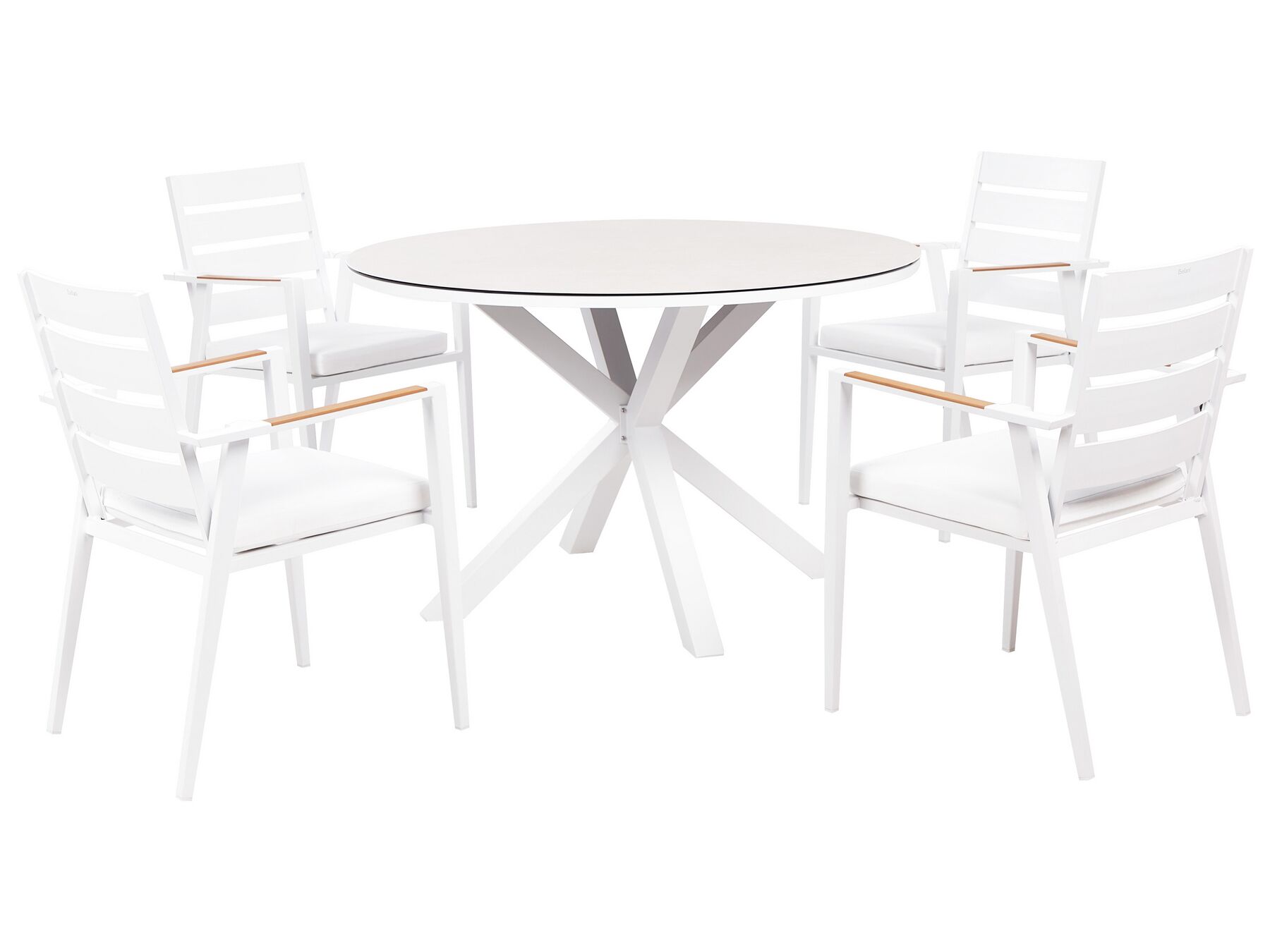 4 Seater Aluminium Garden Dining Set White MALETTO/TAVIANO_922961
