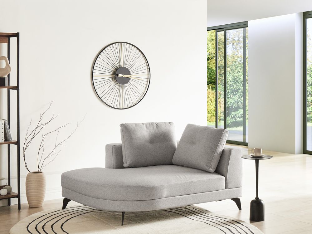 Chaise longue YURI Kunstlinnen Grijs