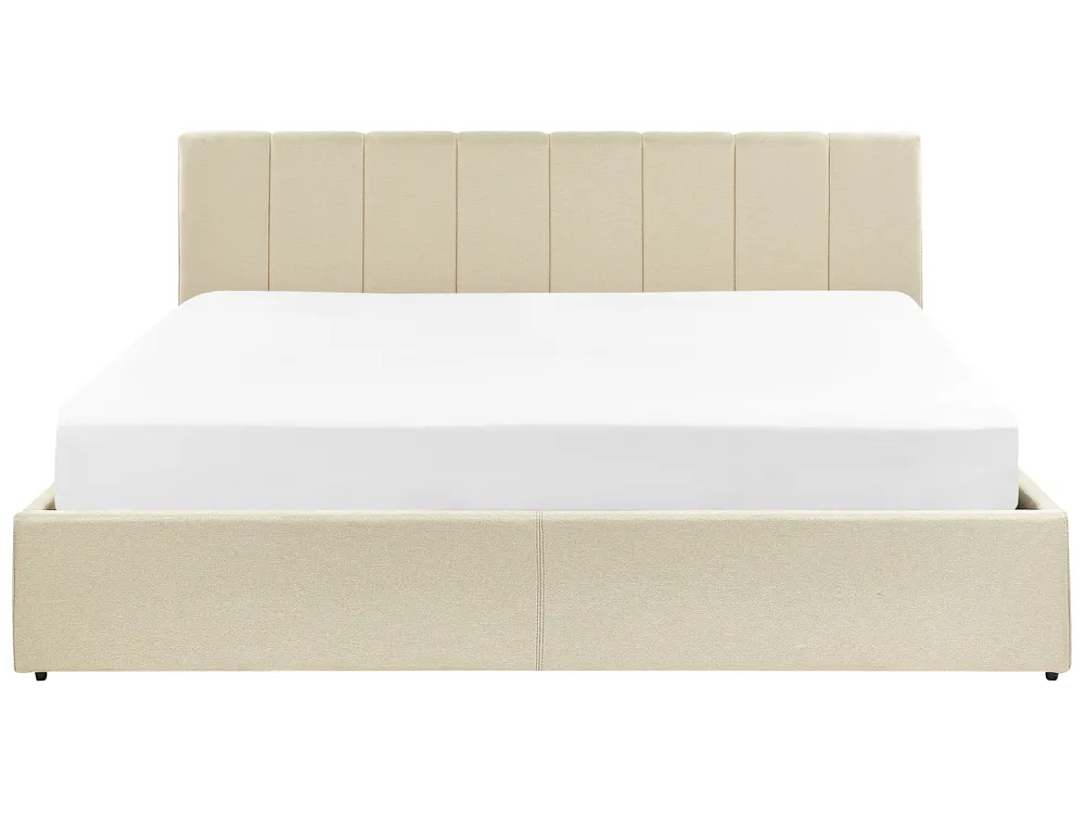 Ottoman Bed DREUX Fabric Beige 180 x 200 cm (EU Super King)_861190