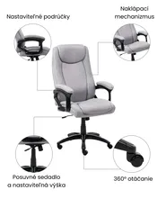 Kancelárske kreslo GRACEFUL Ľan Sivá_1062996