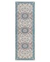 Teppich blau / hellbeige 80 x 240 cm orientalisches Muster Kurzflor GORDES_886628