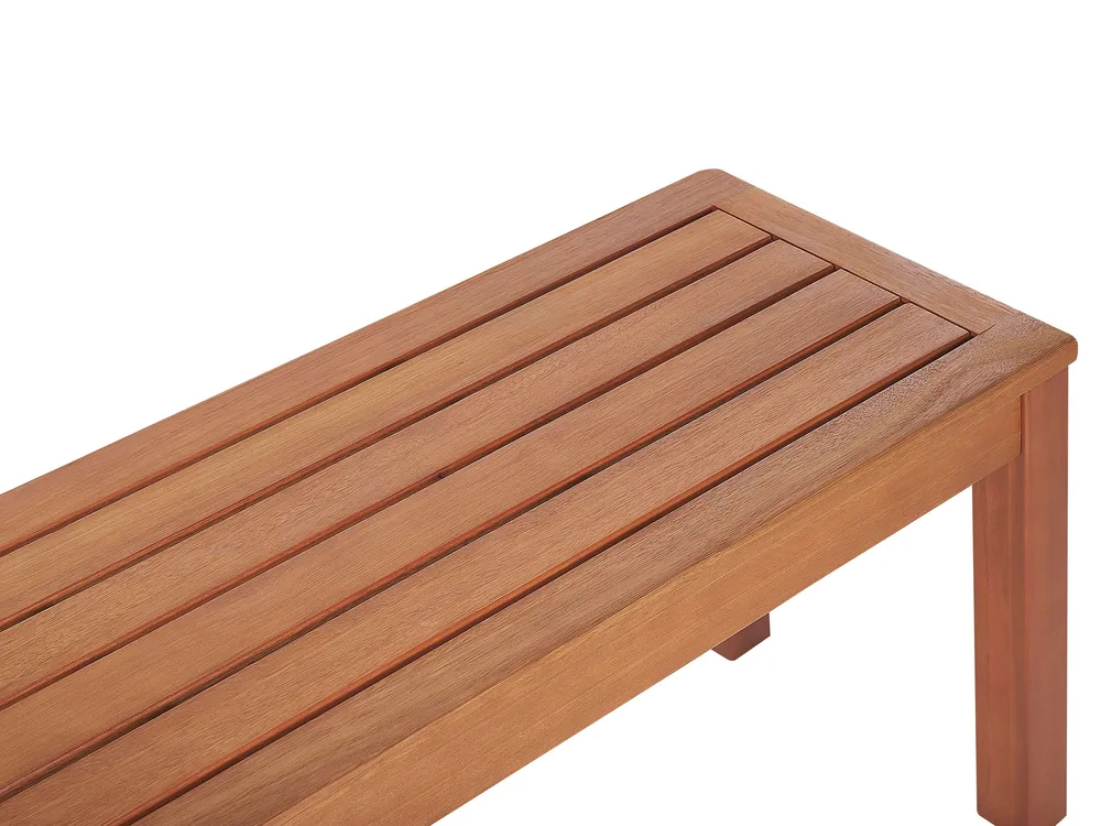 Garden Bench with Cushion MONSANO 170 cm Eucalyptus Wood Off-White_1153925