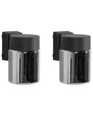 Set di 2 luci da parete da giardino a LED NEVES Nero_1105496