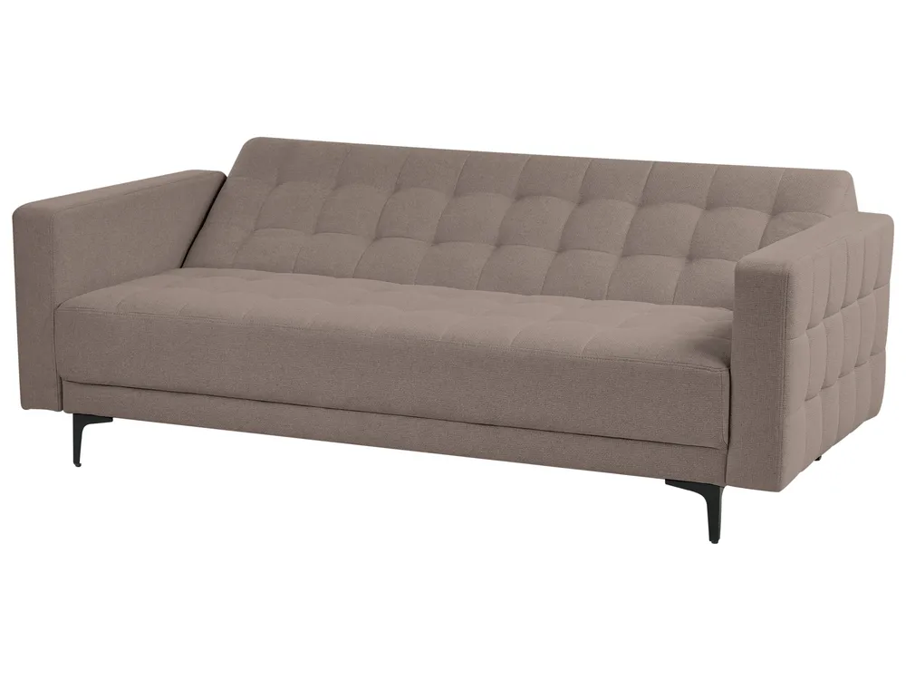 Canapé droit convertible 3 places en microfibre marron Allan | Maisons du Monde