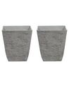 Lot de 2 cache-pots gris 39 x 39 x 43 cm DELOS_841673