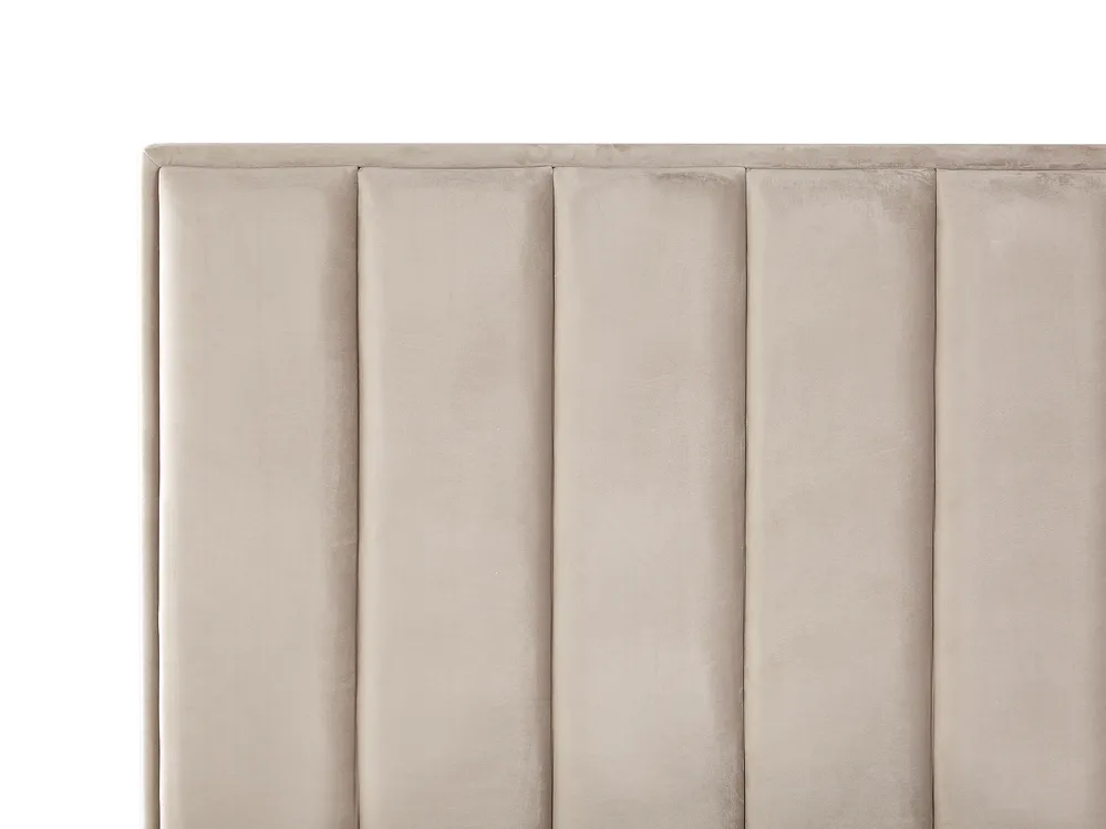 Ottoman Bed SEZANNE Velvet Taupe 160 x 200 cm (EU King Size)_916832