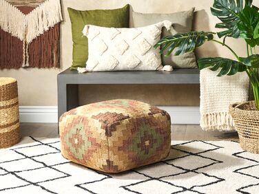 Jute Pouffe 50 x 50 cm Multicolour MAGURI