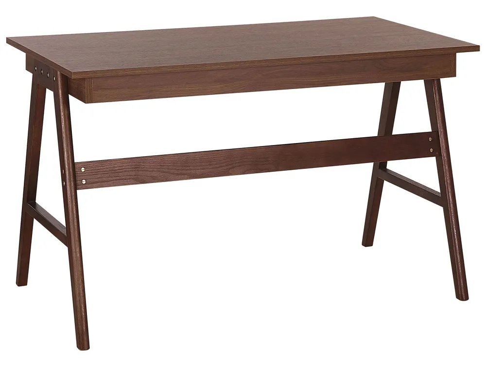 Biurko SHESLAY 120 cm 70 cm z szufladami Ciemnobrązowy_803784