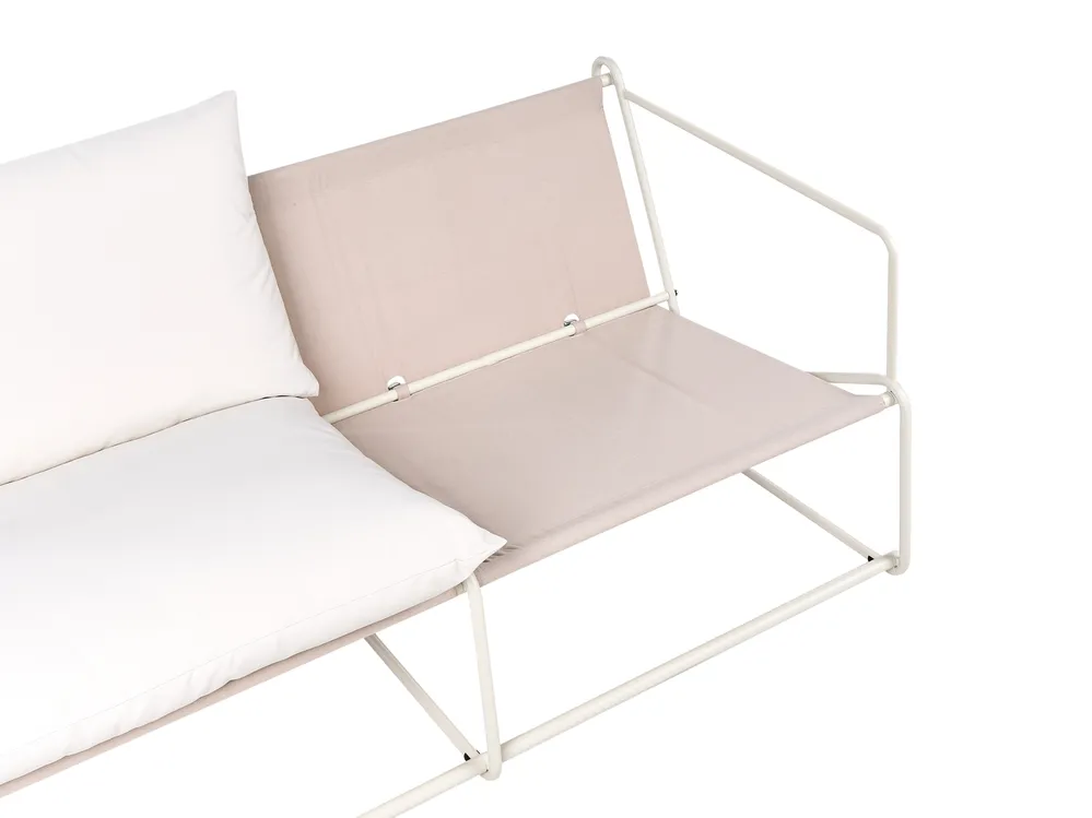Garden Sofa Set 4 Seater PONTE Metal Light Beige_1013460