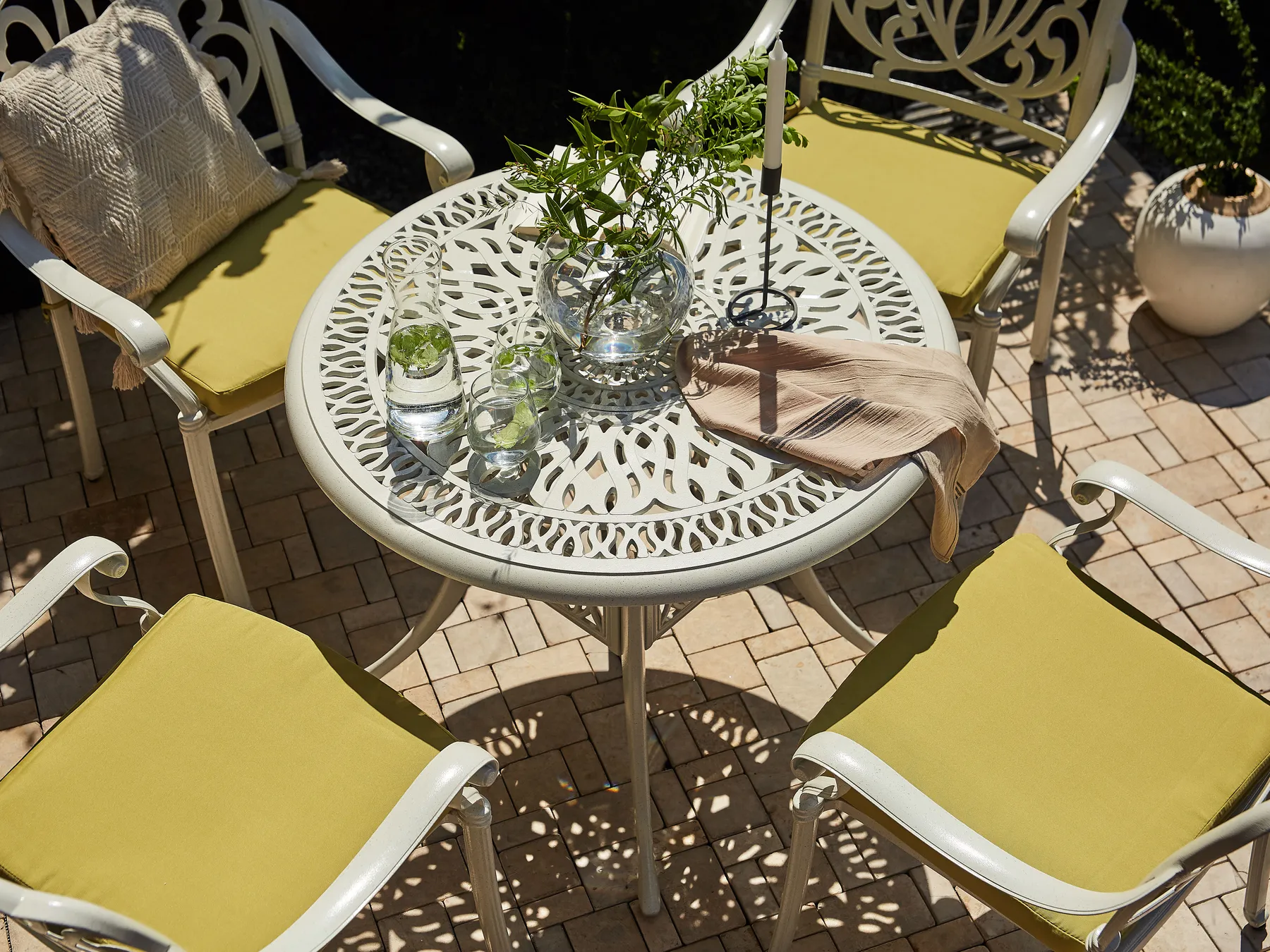 Bistro Table ANCONA 90 cm 90 cm Metal Off-White_806966