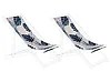 Set of 2 Sun Lounger Replacement Fabrics ANZIO/AVELLINO 113 x 44 cm Blue