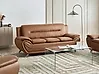 Sofa 3 Seater LEIRA Faux Leather Golden Brown