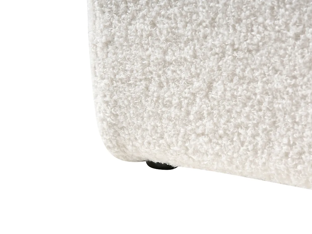 Bett mit Stauraum ohne Kopfteil DINAN Bouclé Cremeweiß 120 x 200 cm_1188208