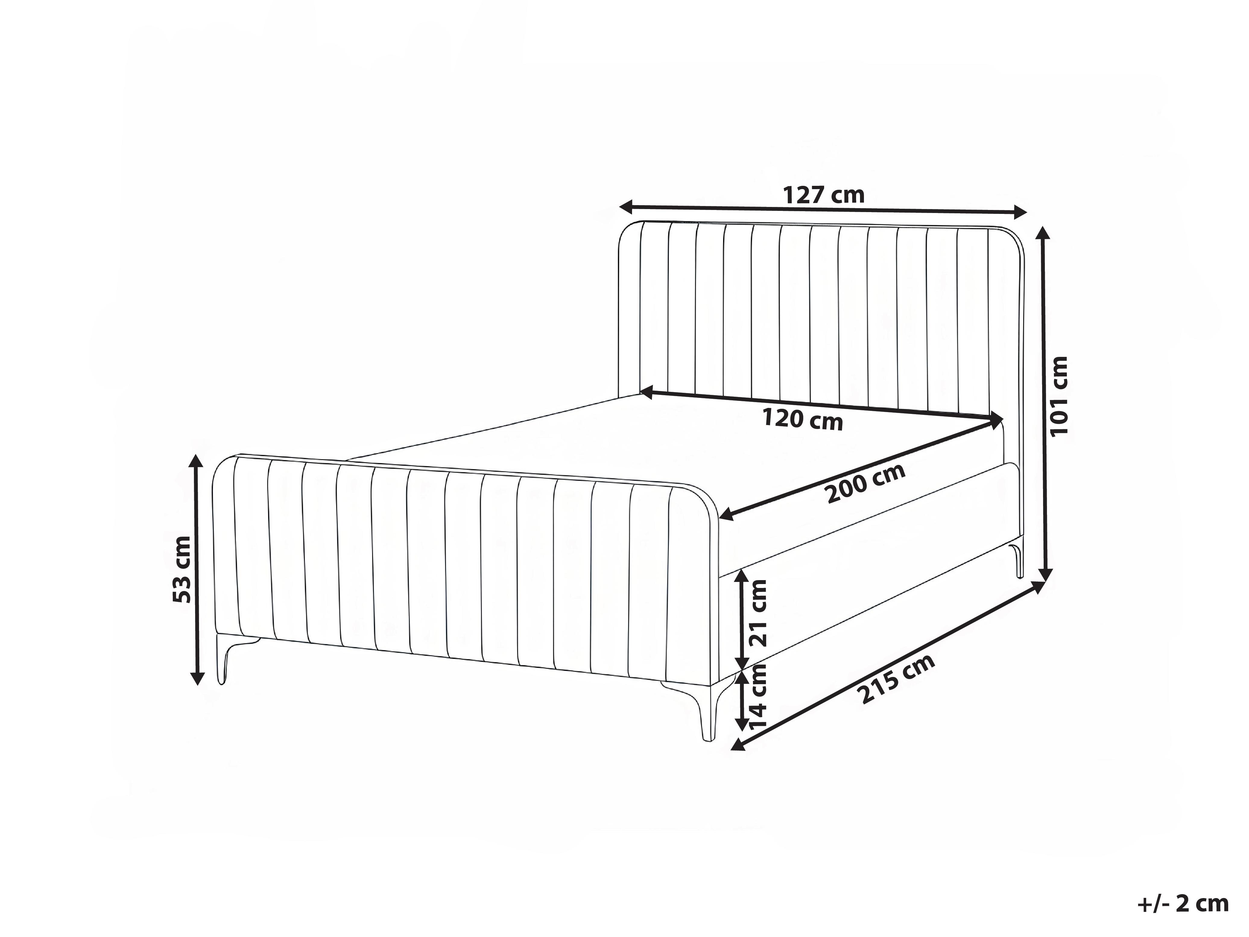 Letto Bouclé LUNAN 120 x 200 cm Beige_1025653