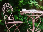 Bistro Table ALBINIA 70 cm 70 cm Metal Pink_780779