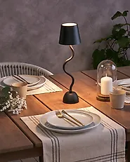 Wireless LED Table Lamp VOUGA with Dimmer Metal Black_1172101