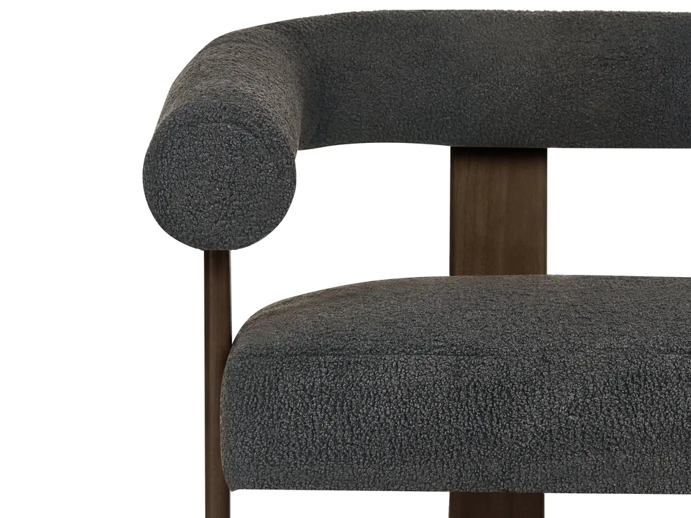 Sofa 2 Seater ILBRO Boucle Black/ Dark Brown_984889