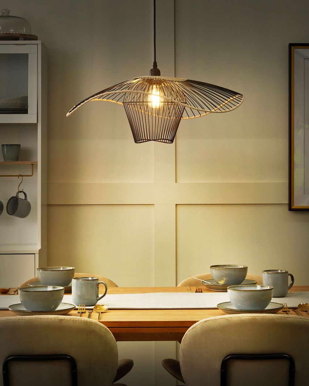 Lampadario LUNGA Metallo Nero