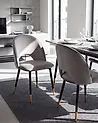 Set of 2 Dining Chairs MAGALIA Velvet Grey