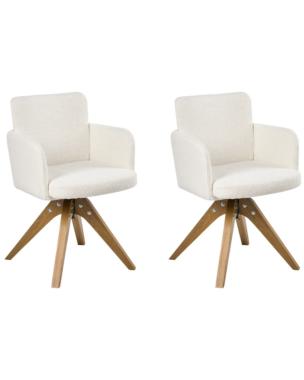 Set di 2 sedie da pranzo EVELYN Bouclé Bianco sporco_1038197
