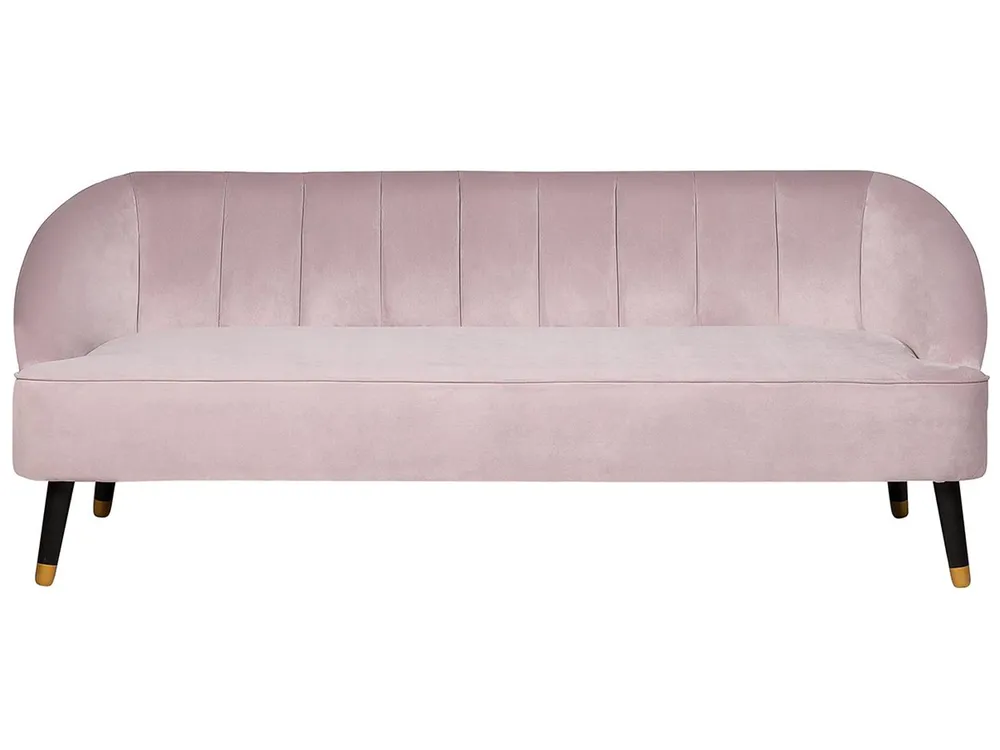 Sofa dla 3 osób ALSVAG Welur Różowy