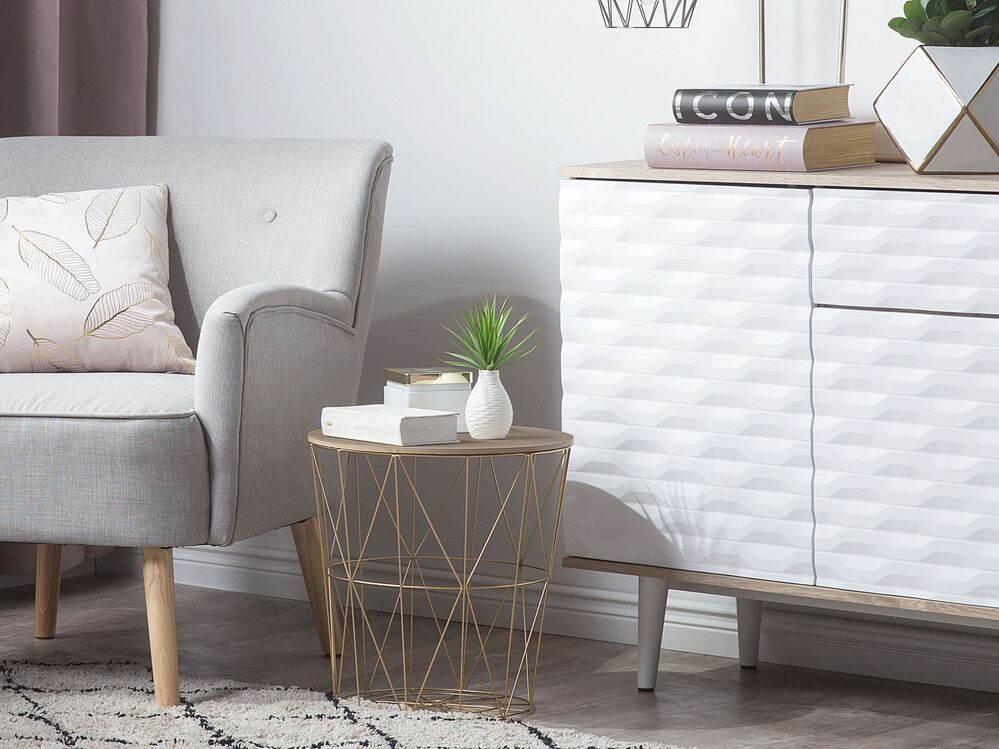 Side Table LANARK with Storage Gold