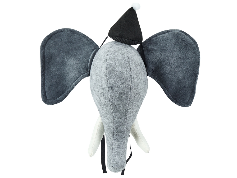 Plush Animal Head Wall Decor Elephant Grey BADOU Beliani
