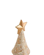 Set di 2 decorazioni natalizie ASPO 32/41 cm Albero di Natale Bianco sporco / Oro_1175719