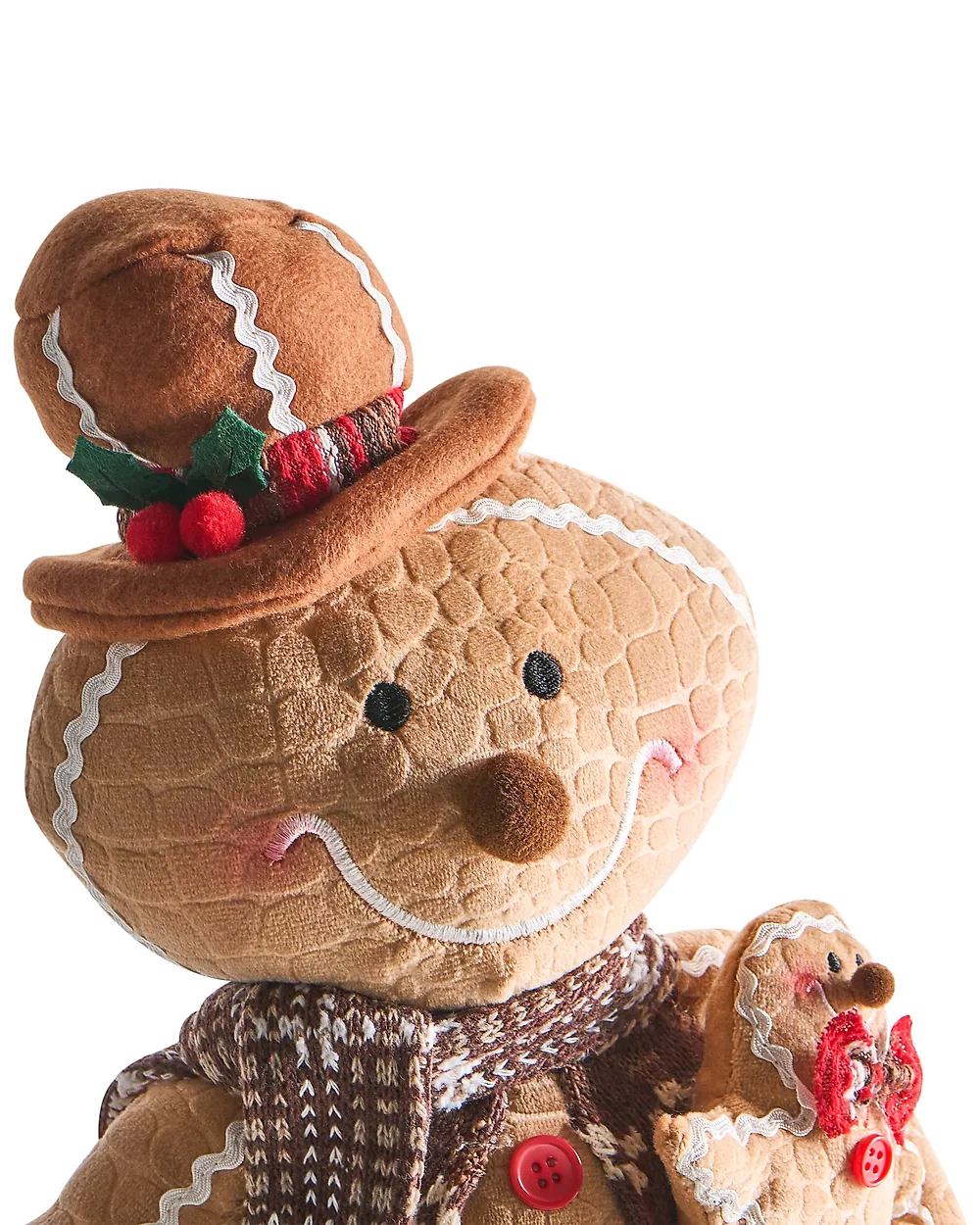 20 Zoll Großer Plüsch-Lebkuchenmann – Weihnachtliche Deko Zum Hinstellen, Ca. 50 Cm Hoch