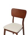  Set of 2 Wooden Dining Chairs Dark Wood and Light Beige MINIER_926536