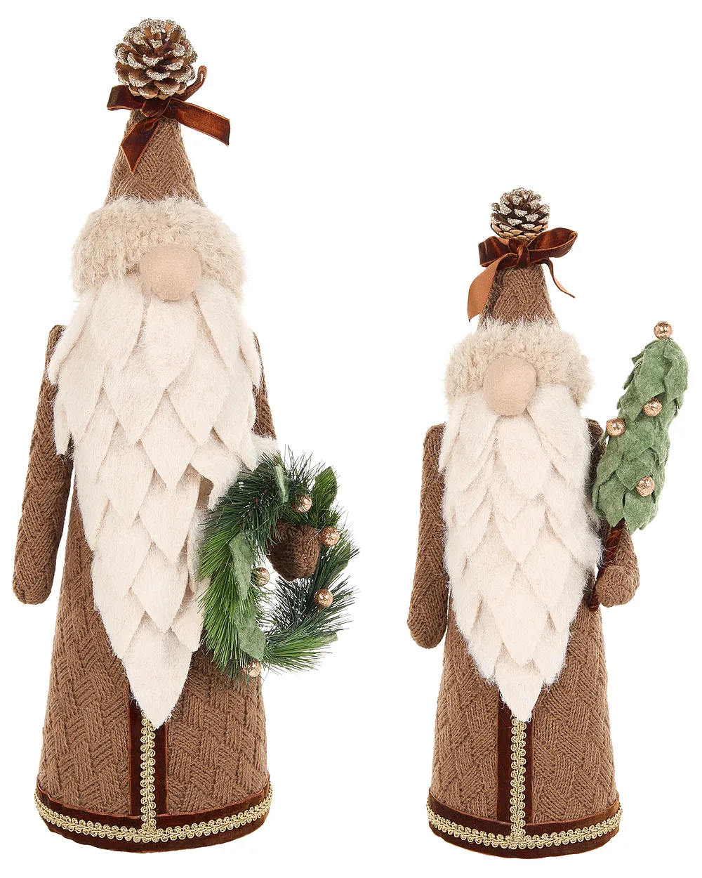 Set of 2 Figurines PITEA 44/54 cm Gnome Brown_1158707