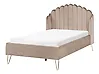 Bed Velvet AMBILLOU 120 x 200 cm (EU Small Double) Taupe