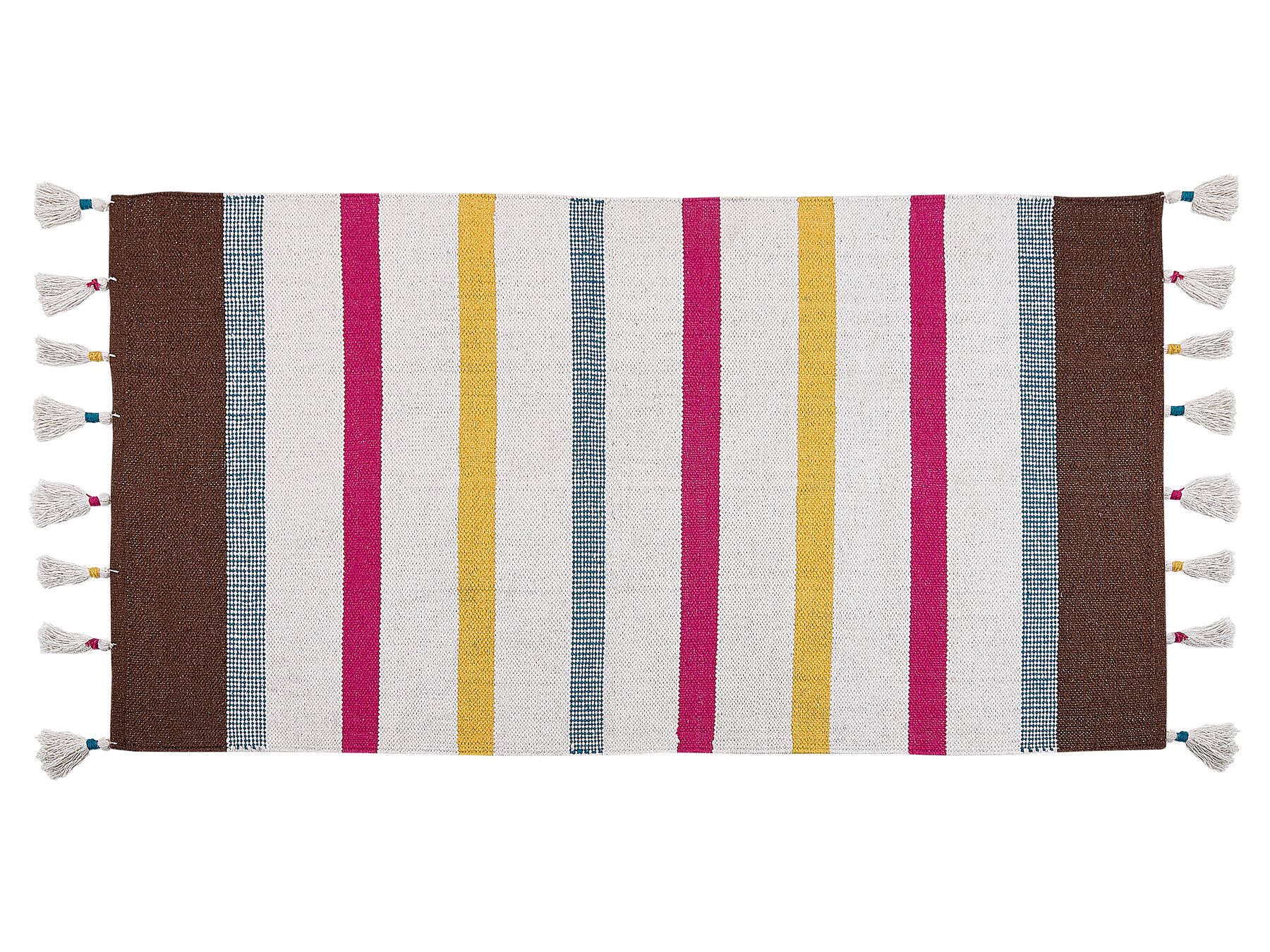 Teppich Baumwolle mehrfarbig 80 x 150 cm gestreiftes Muster Kurzflor HISARLI_836803
