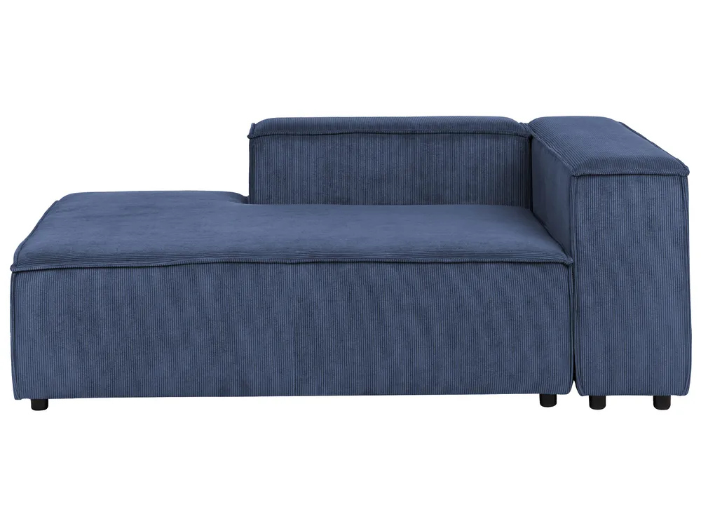 Modular Corner Sofa 3 Seater ARDAL with Ottoman Corduroy Dark Blue Right Hand_1008802