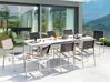 8 Seater Aluminium Garden Dining Set White and Grey VALCANETTO/GROSSETO_938346