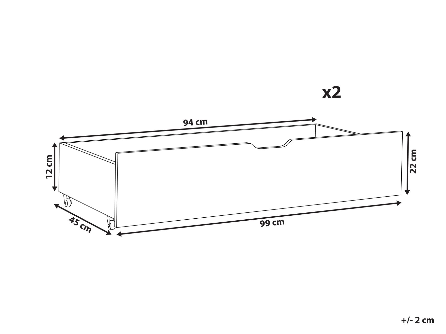 Set di 2 cassetti contenitori per letto EPANEY Marrone_1068426