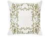 Conjunto 2 almofadas decorativas padrão floral em algodão verde e branco 45 x 45 cm ZALEYA_914055