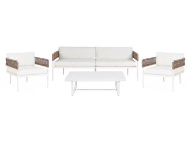 4 Seater Aluminium Garden Sofa Set White SERLA