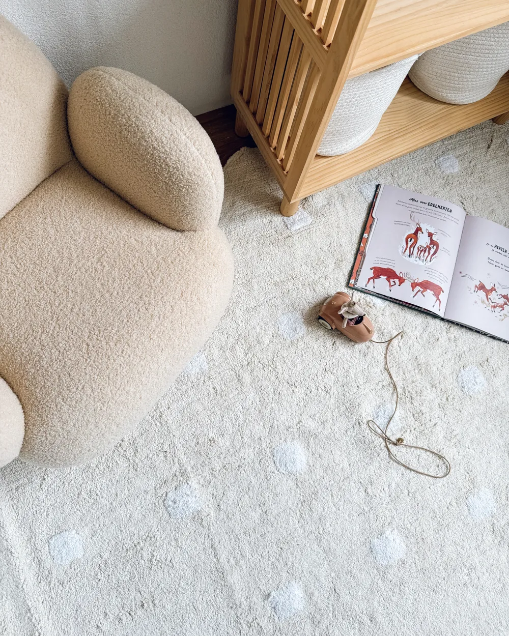 Tappeto per bambini SAREKI Beige 140 x 200 cm Cotone_1005215