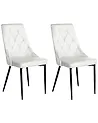 Set van 2 eetkamerstoelen AVENIR Fluweel Gebroken wit