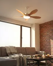 Ceiling Fan with Light BARBET with Remote LED Light Brown_1032019