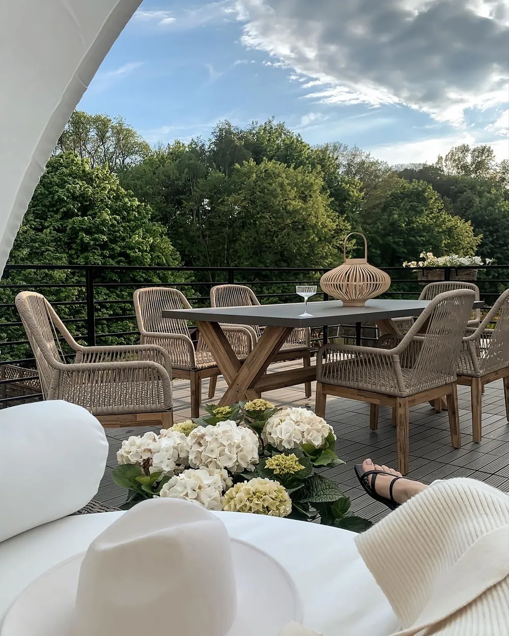Garden Dining Table OLBIA 200 cm 100 cm Concrete Grey_828671