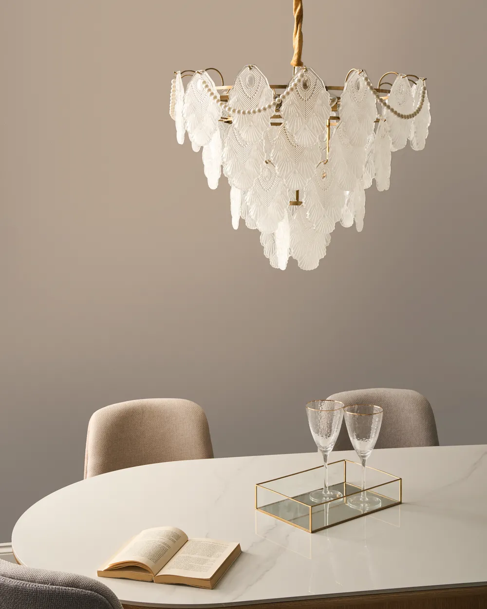 Chandelier ACARIGUA Glass Brass_1005297