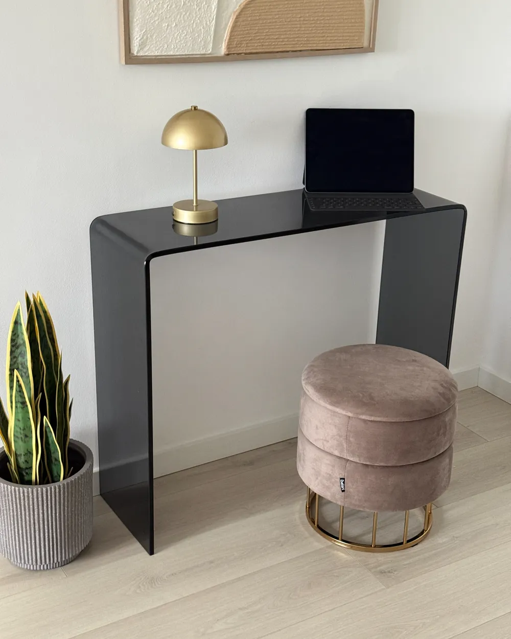 Console Table KENDALL Tempered Glass Black_1047261