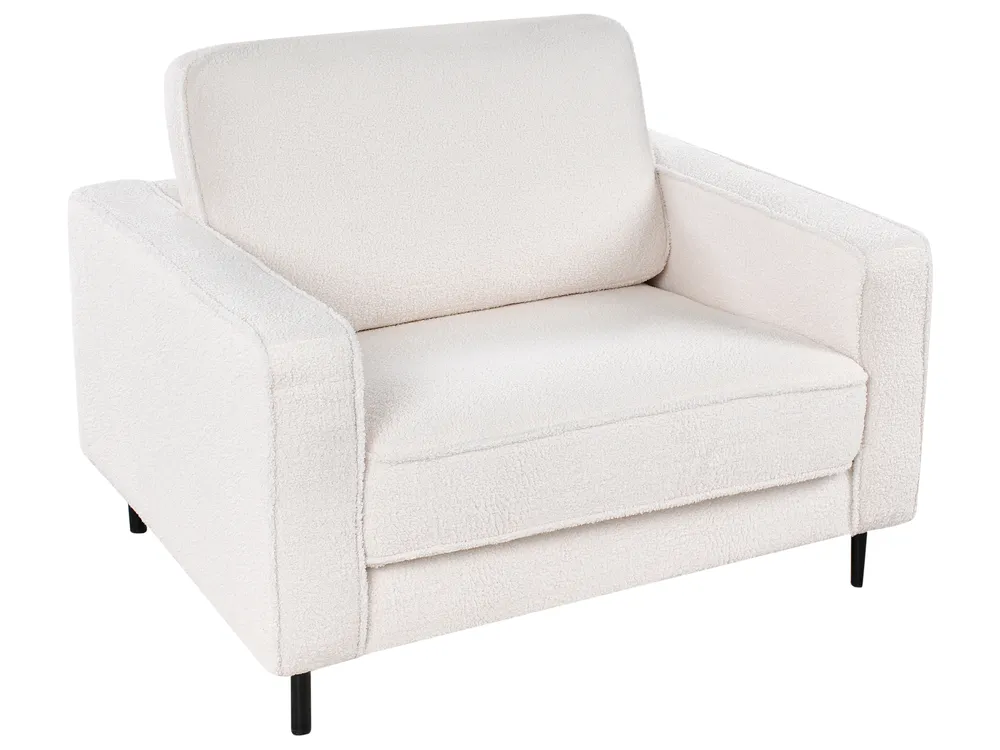 Set da salotto 4 posti SAVALEN Bouclé Bianco_964499