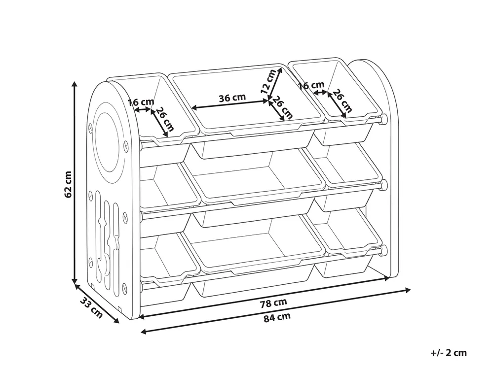 Játéktároló rendszerező BINGARA 62 cm Bézs_1124043